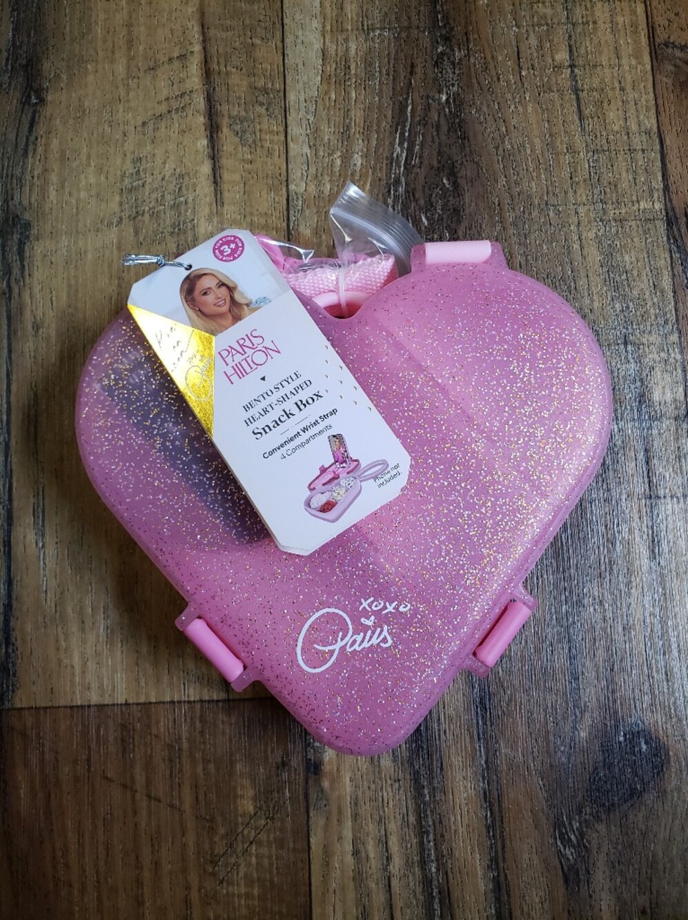 Paris Hilton Pink Glitter Heart Snack Box